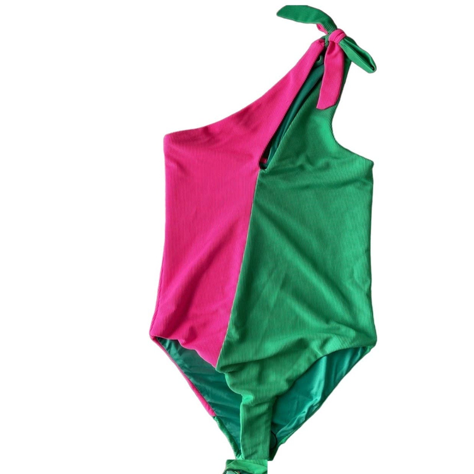 Free People x Beach Riot Nia One-Piece Swimsuit MEDIUM Pink/Green Free People