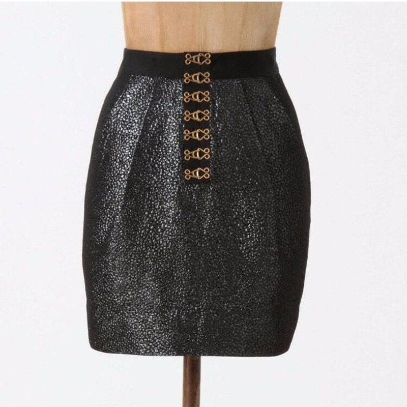 New Leifsdottir Cobblestone Jacquard Mini Skirt Size 10 $258 Textured Shimmer