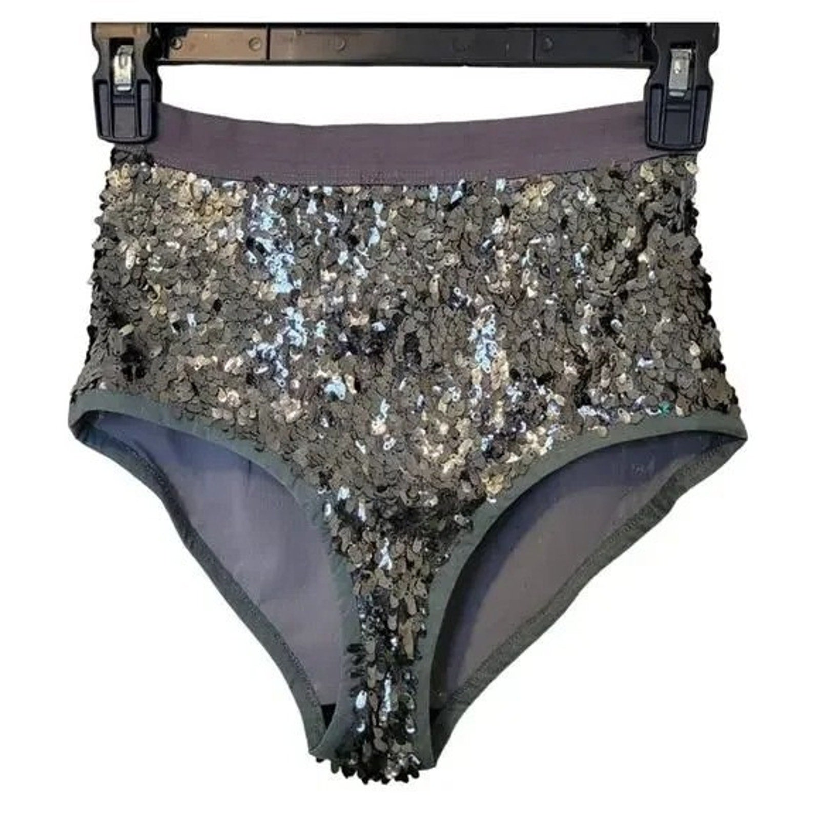 New Free People LET IT SHINE BRALETTE $48 + PANTY $38 SEQUINED X-SMALL Gray