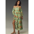 New Farm Rio x Anthropologie Off-The-Shoulder Tiered Floral Midi Dress $238 XXS