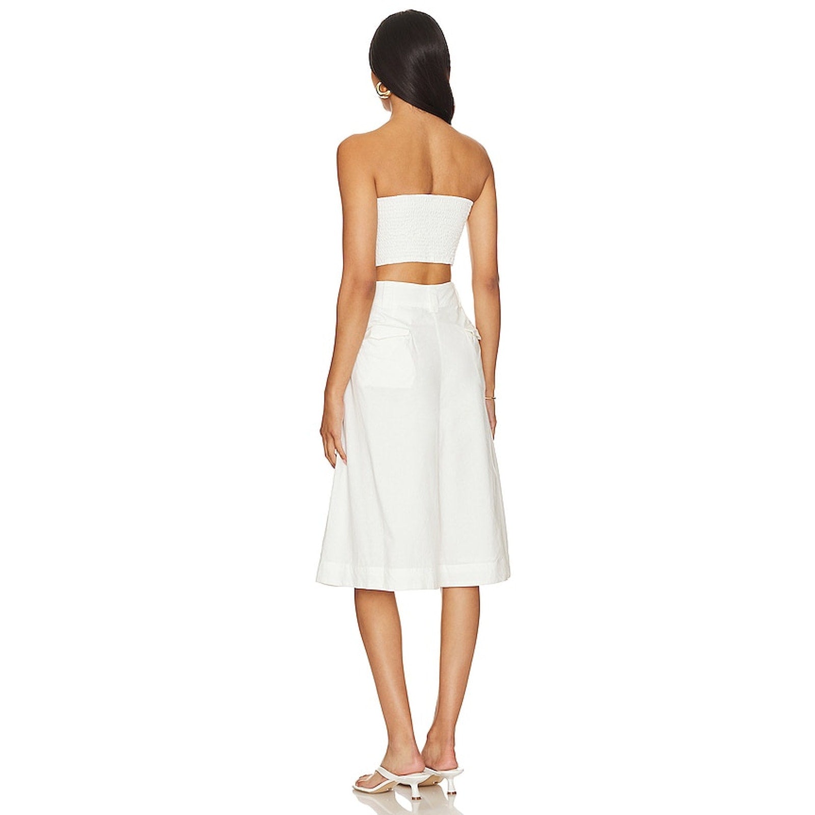 New FREE PEOPLE Minnie Short Set $148 SIZE 10 White Longline Shorts and Crop Top