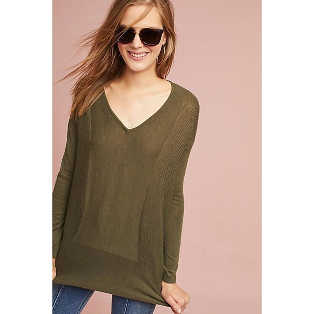Anthropologie En Elly High-Low V-Neck Pullover Sweatshirt $98 Size XS