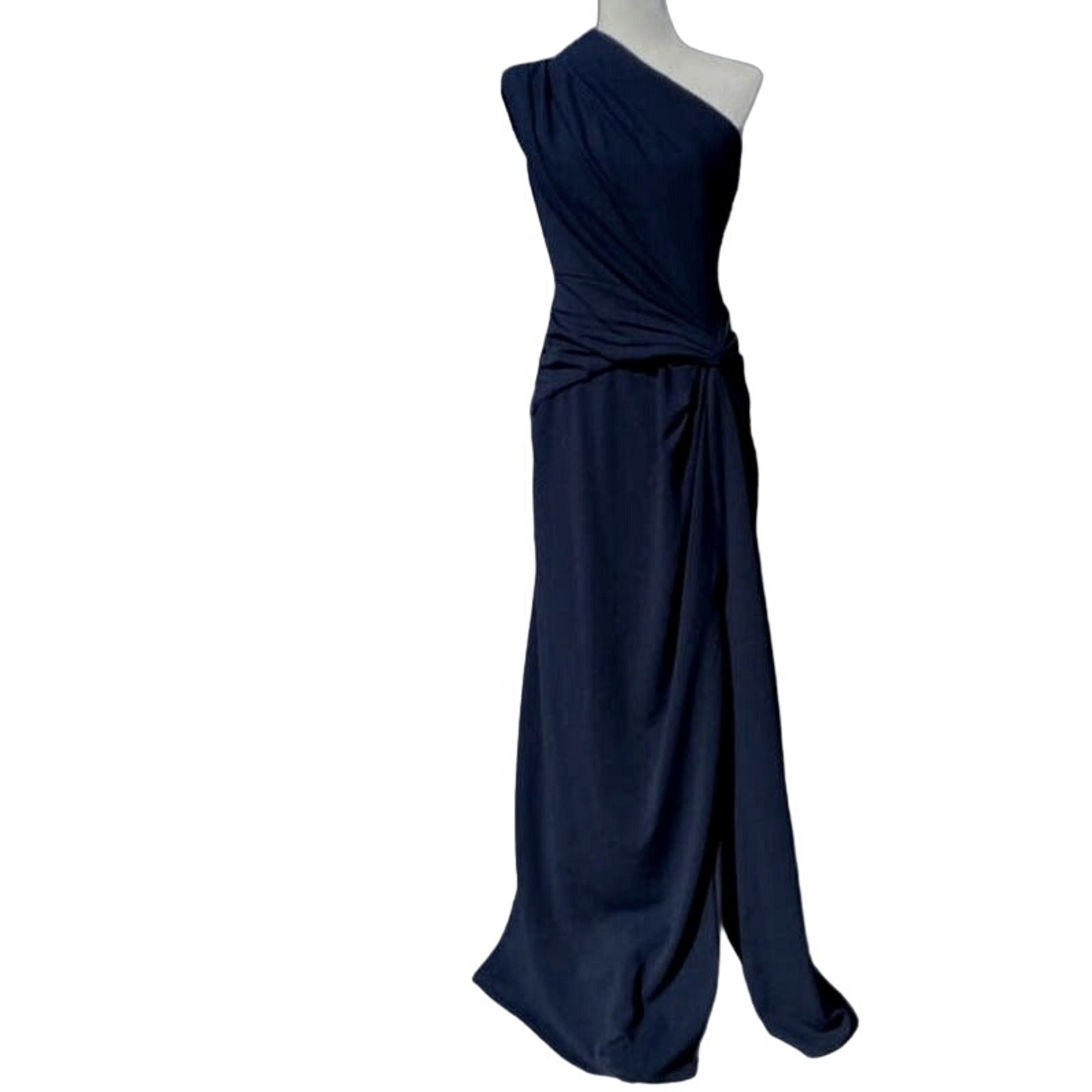 New Anthropologie BHLDN Tadashi Shoji Quinn Dress $408 LARGE Navy Crepe Formal