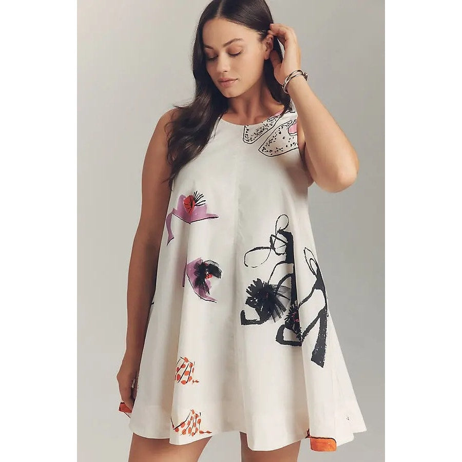 Anthropologie The Keiko Mini Dress by Maeve Danielle Kroll Edition L Anthropologie