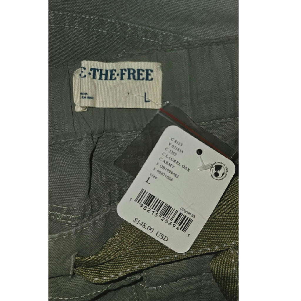 New FREE PEOPLE We The Free Hayden Carpenter Pull-On Trousers $148 LARGE Army