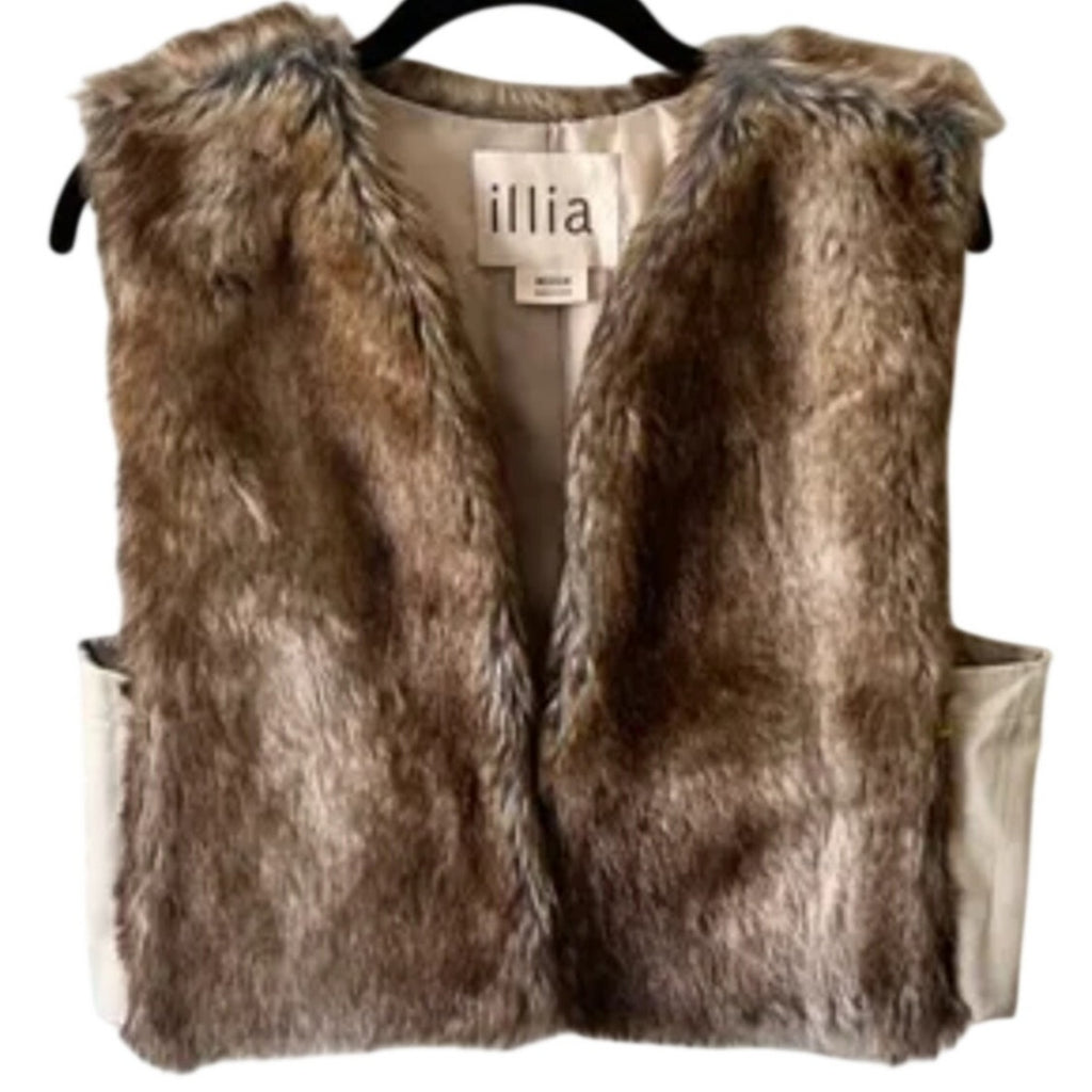 Anthropologie Artio Faux-Fur Leather Vest
