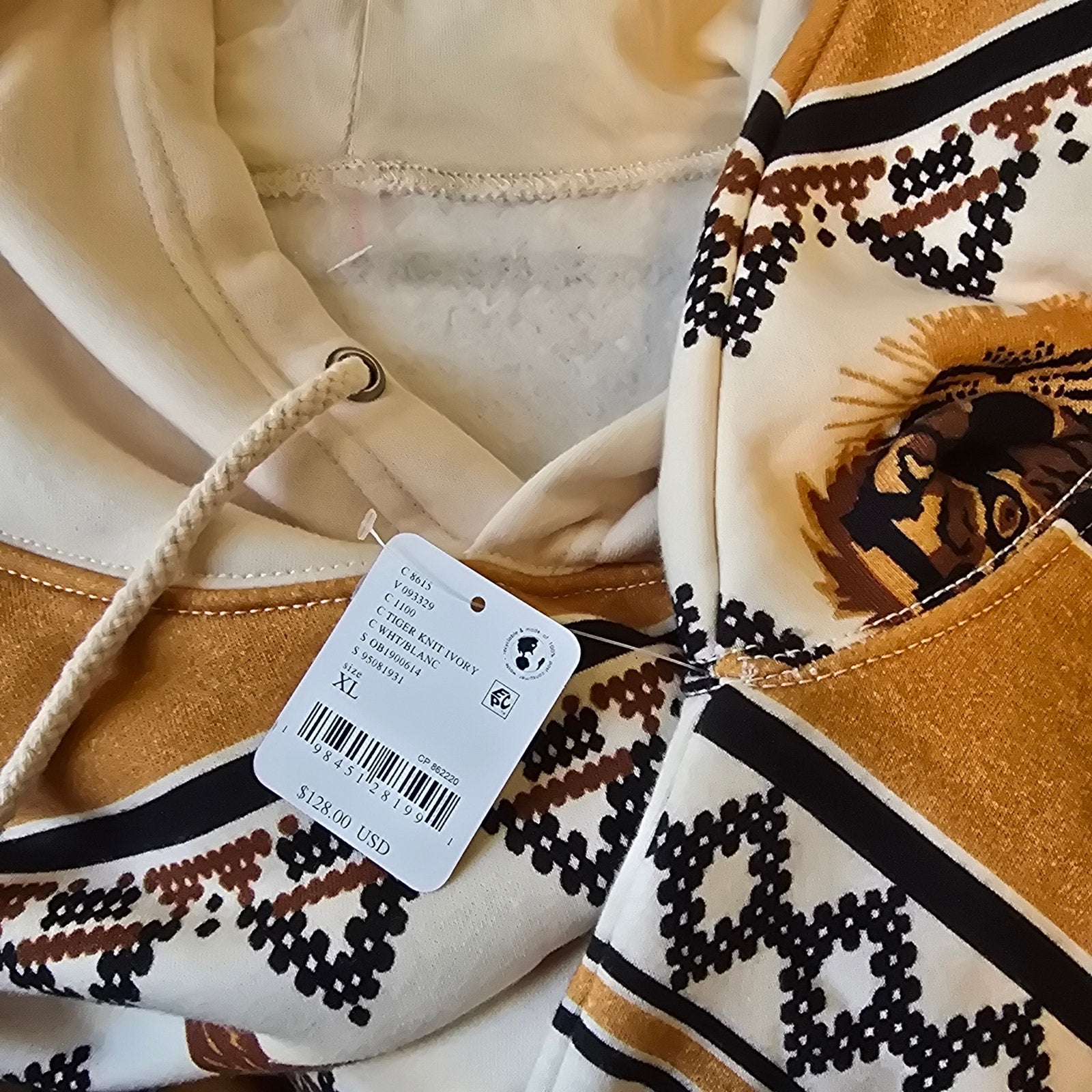 Free People Movement Sprint To The Finish Printed Hoodie Tiger Print $128 XL