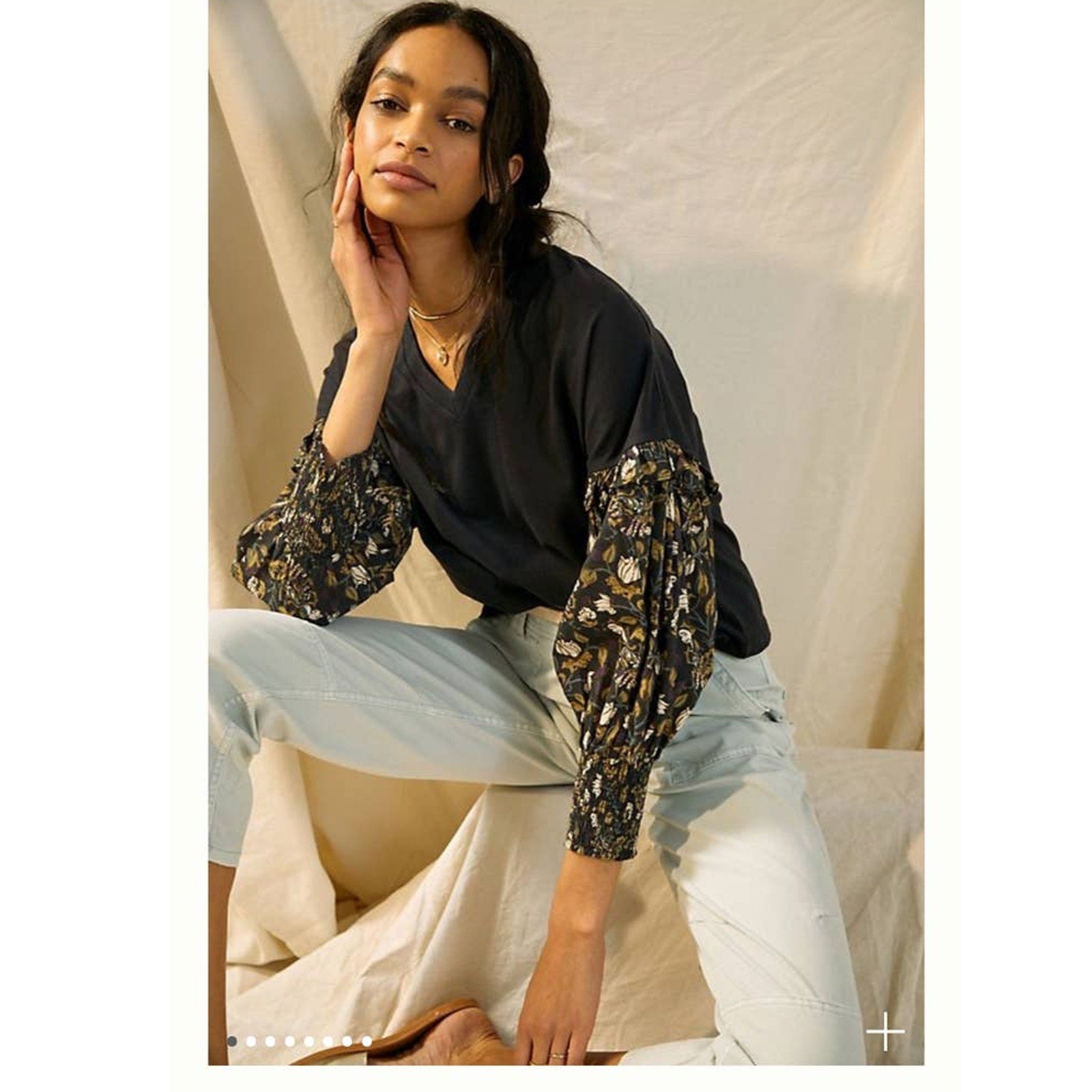 New Anthropologie Let Me Be Sydney Puff-Sleeved Top $98 X-SMALL XS Floral