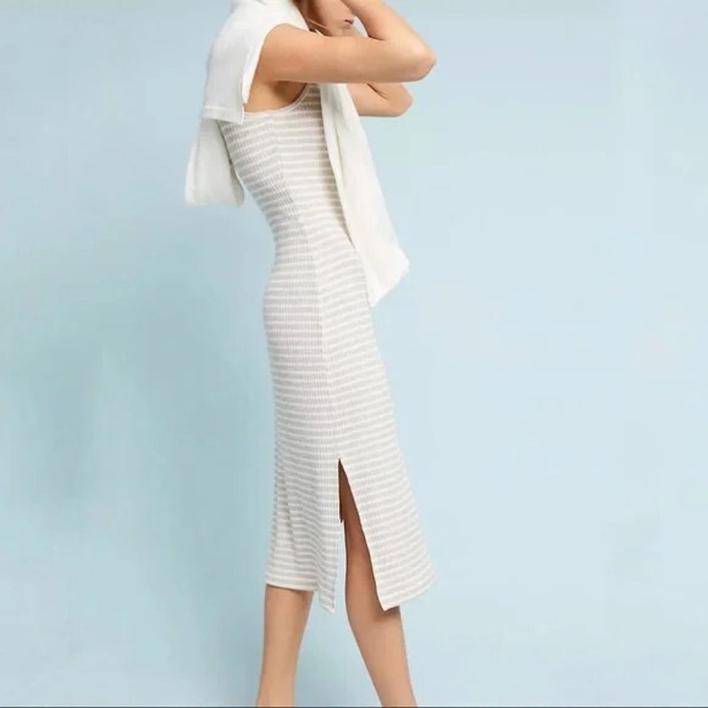 New Anthropologie Saturday Sunday Two Piece Striped Midi Dress with Hoodie Small