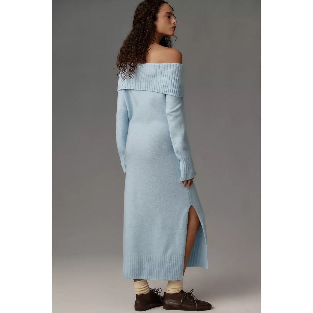Anthropologie Daily Practice OffShoulder Foldover Midi Sweater Dress XL Anthropologie