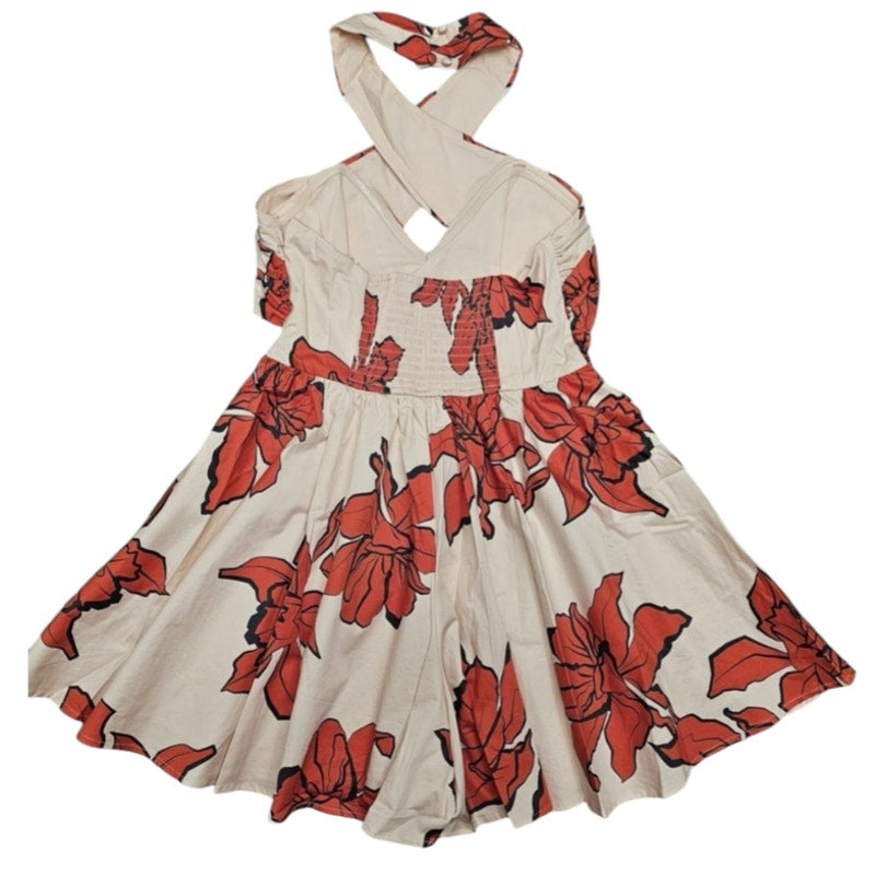 Anthropologie Hutch Wrap Halter Floral Romper