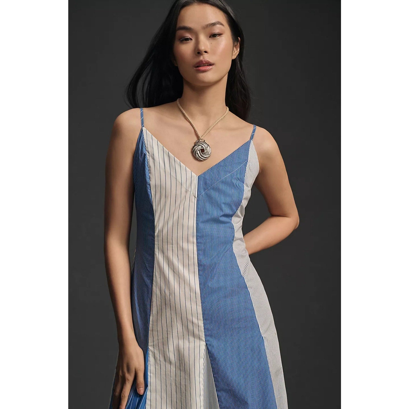 Anthropologie Plenty by Tracy Reese V-Neck High-Low Dress X-SMALL Blue Anthropologie