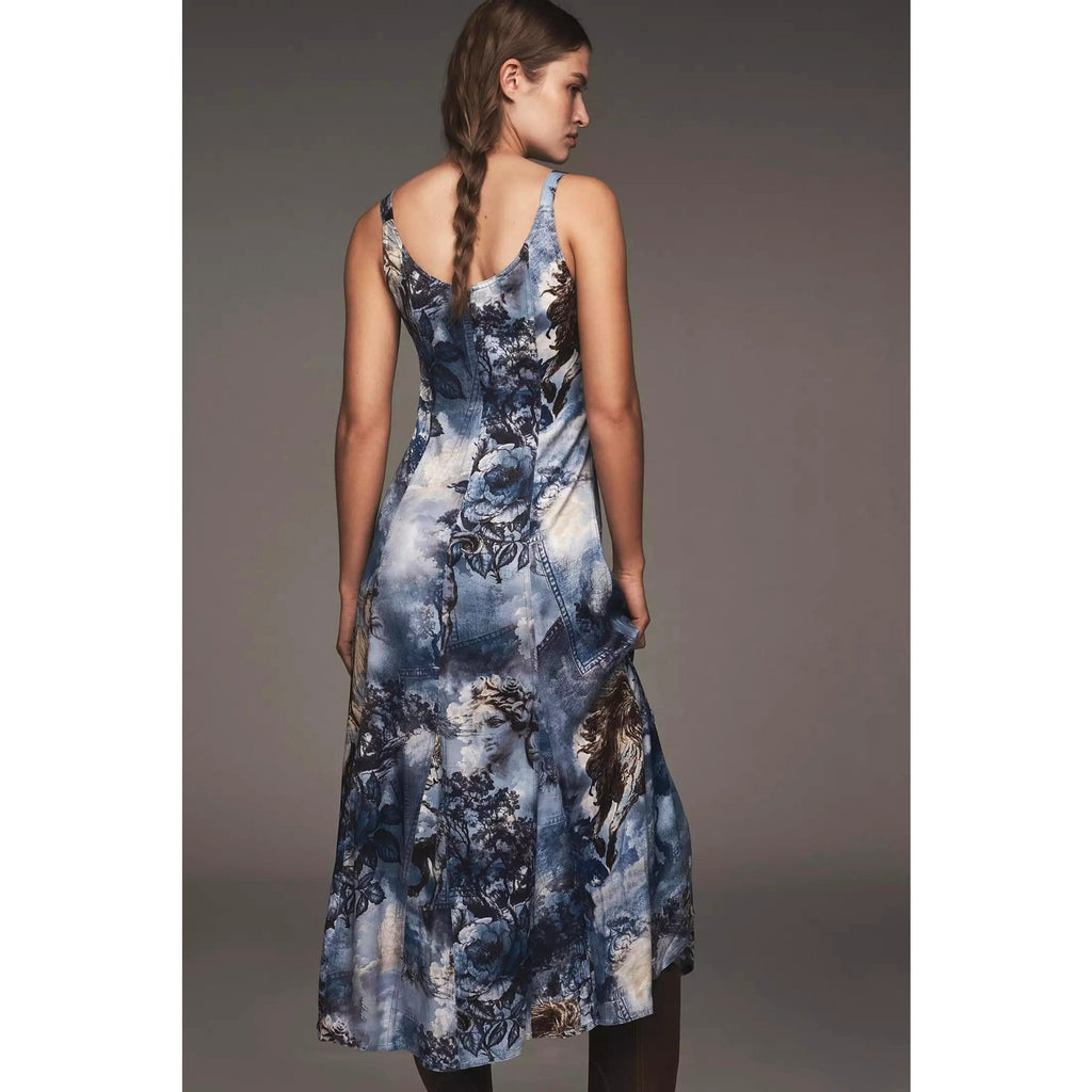 Anthropologie Pilcro Sleeveless Scoop-Neck Midi Dress XS Blue Purple Anthropologie