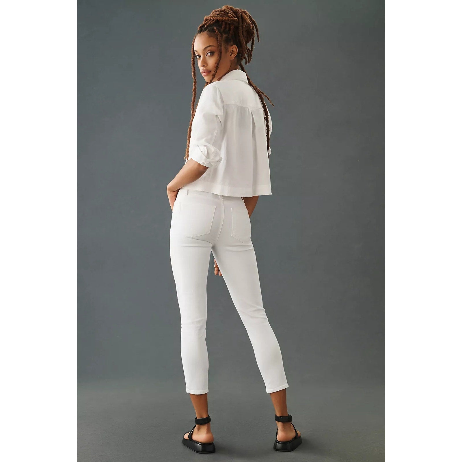 Anthropologie PAIGE Hoxton High-rise Skinny Jeans $198 PLUS 26W Crisp White