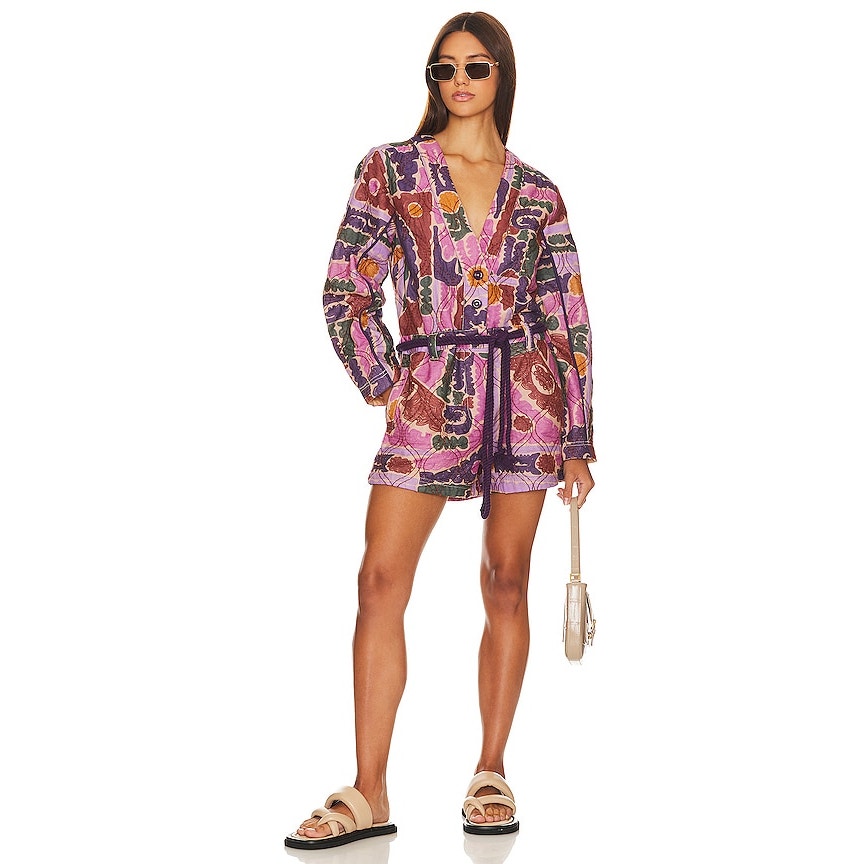 New FREE PEOPLE Atlas Quilted One-Piece Romper $228 MEDIUM Berry Combo
