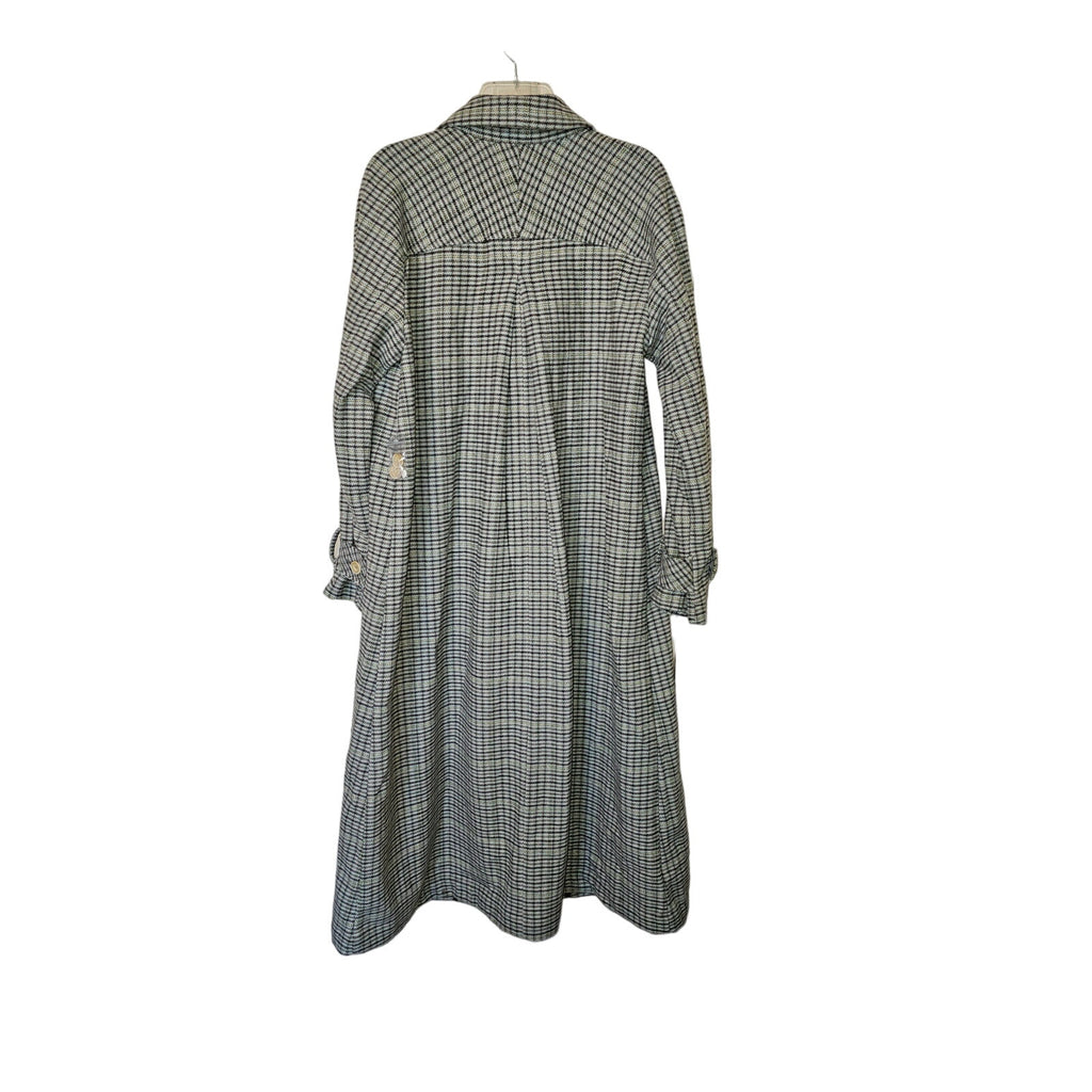 New Free People WE THE FREE Liberty Duster Plaid Jacket $298 X-SMALL Light Blue