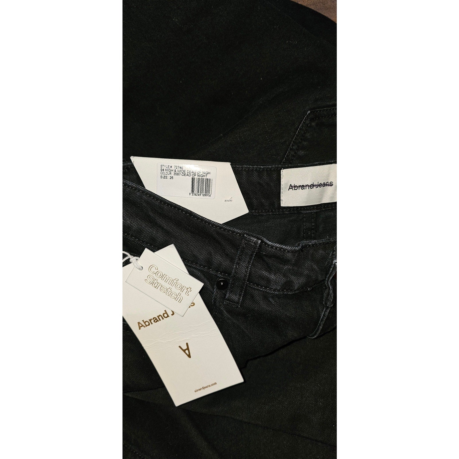 New URBAN OUTFITTERS High & Wide Jean by Abrand $128 SIZE 26 Dead Of Night