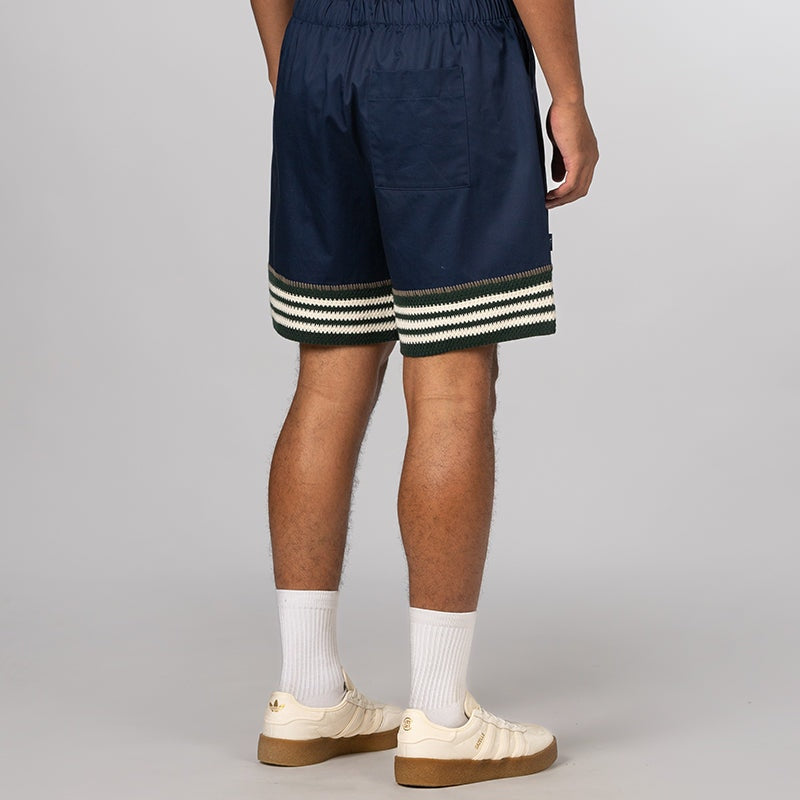 Adidas x Clot Woven Shorts Medium Night Indigo Crochet Trim Unisex adidas