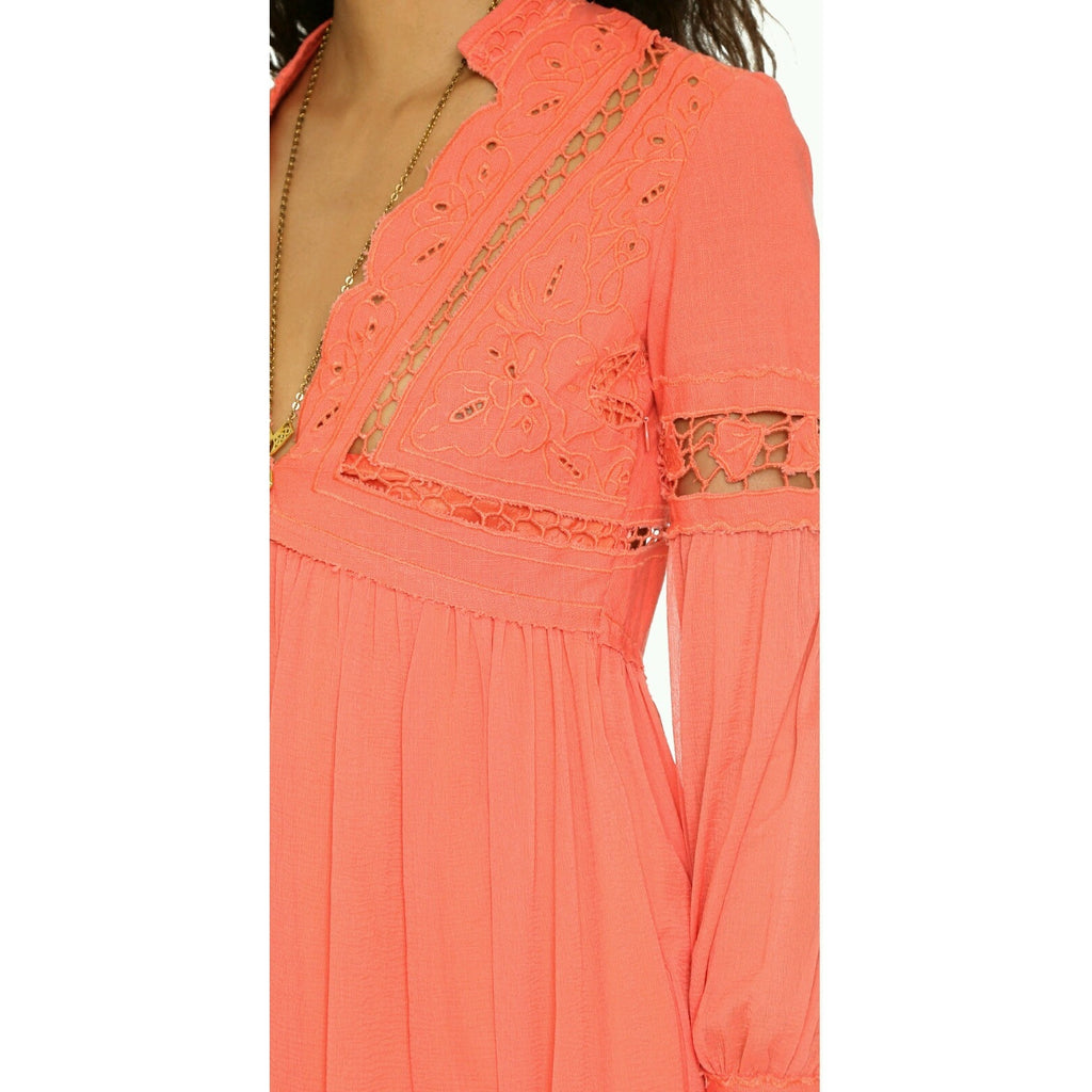 NEW Free People Coral In Dreamland Cutout Mini Dress Size XS Retails for $168