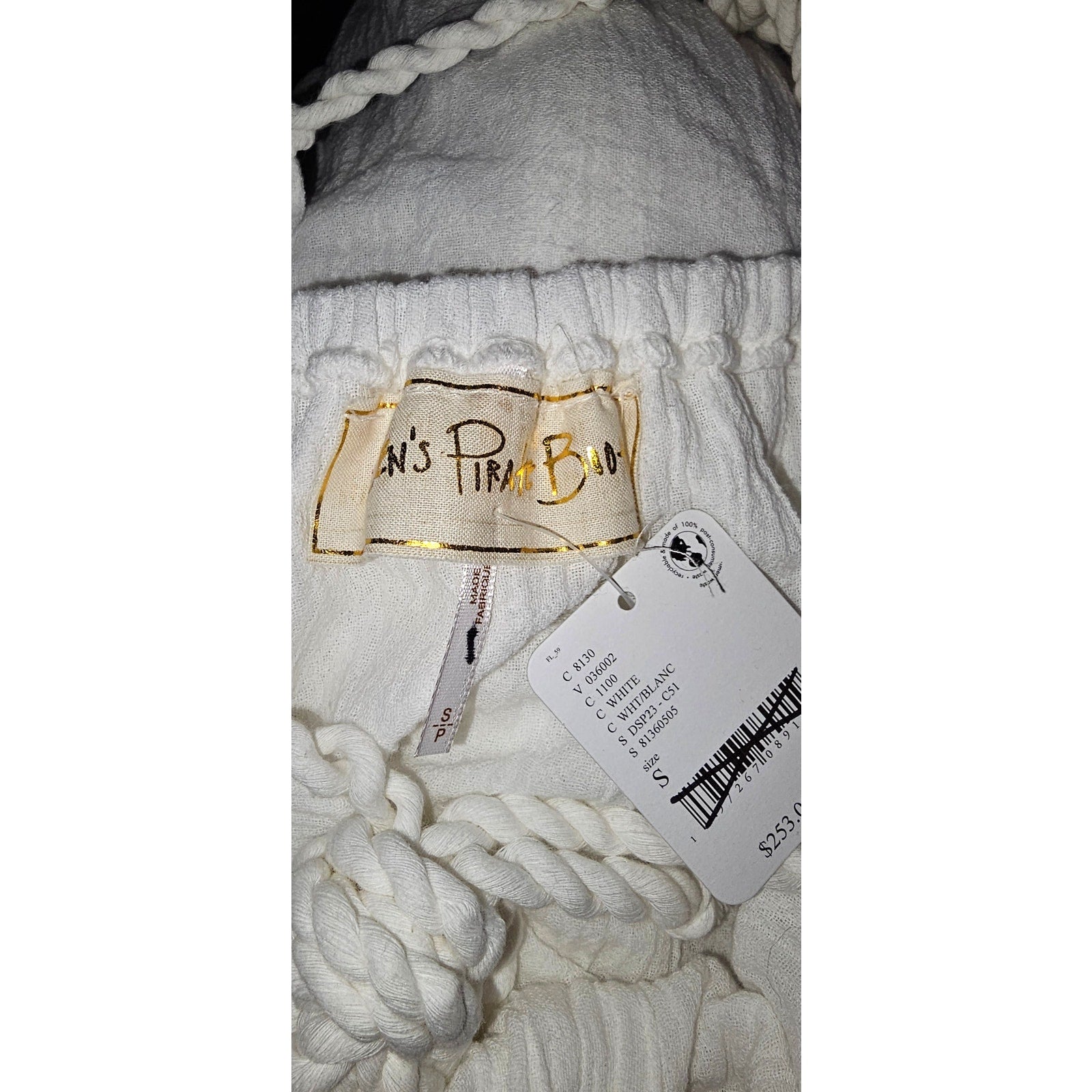 Free People Jen's Pirate Booty Paraguay Maxi Gown SMALL White Boho Free People