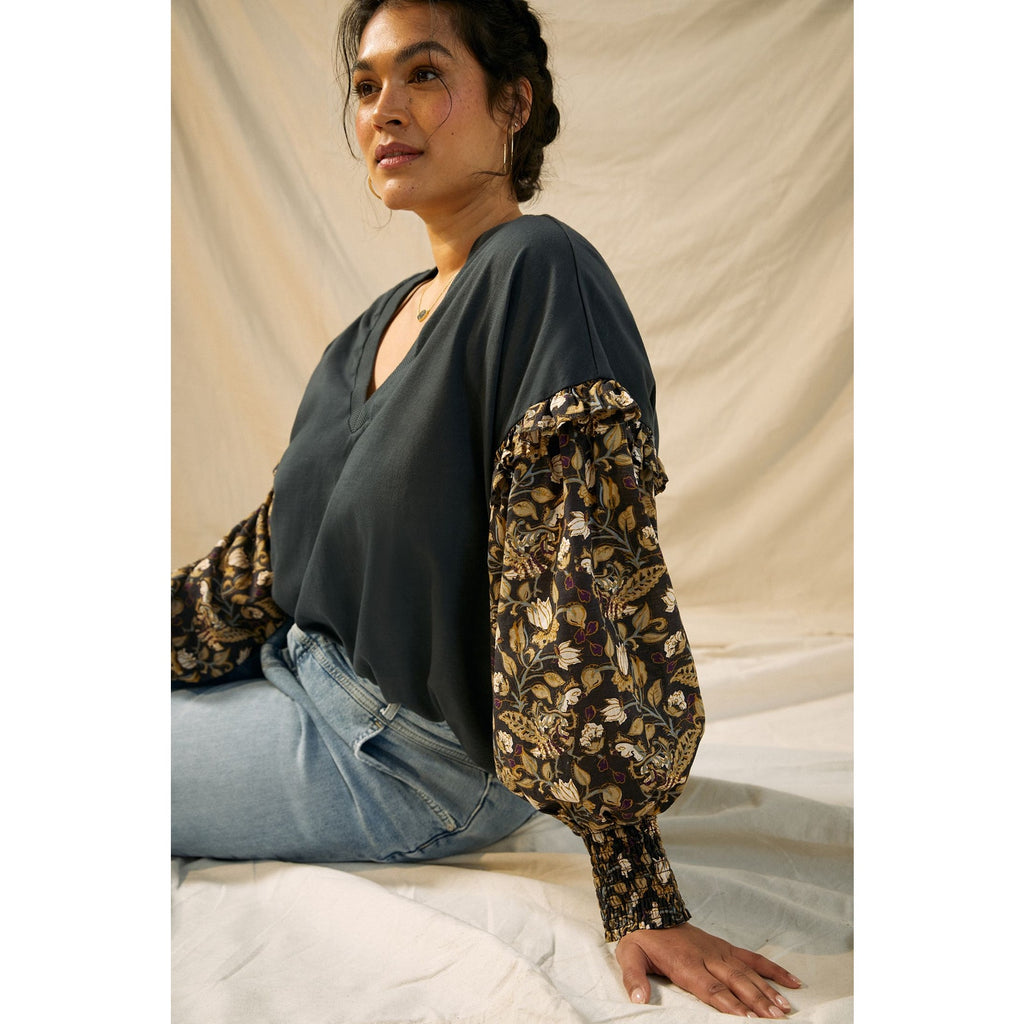 New Anthropologie Let Me Be Sydney Puff-Sleeved Top $98 X-SMALL XS Floral