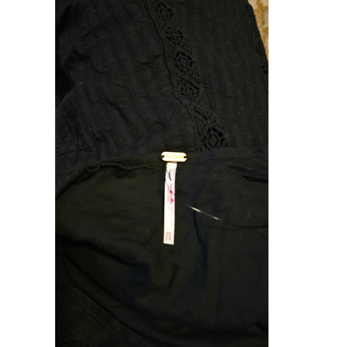 New FREE PEOPLE Bella Maxi Dress ONE-SHOULDER $168 X-SMALL Black Lace