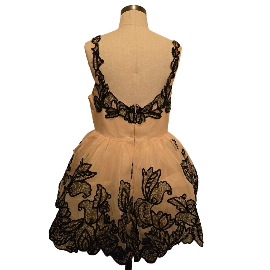 New Anthropologie Maeve Sleeveless V-Neck Lace Fit & Flare Mini Dress $298 SZ 14