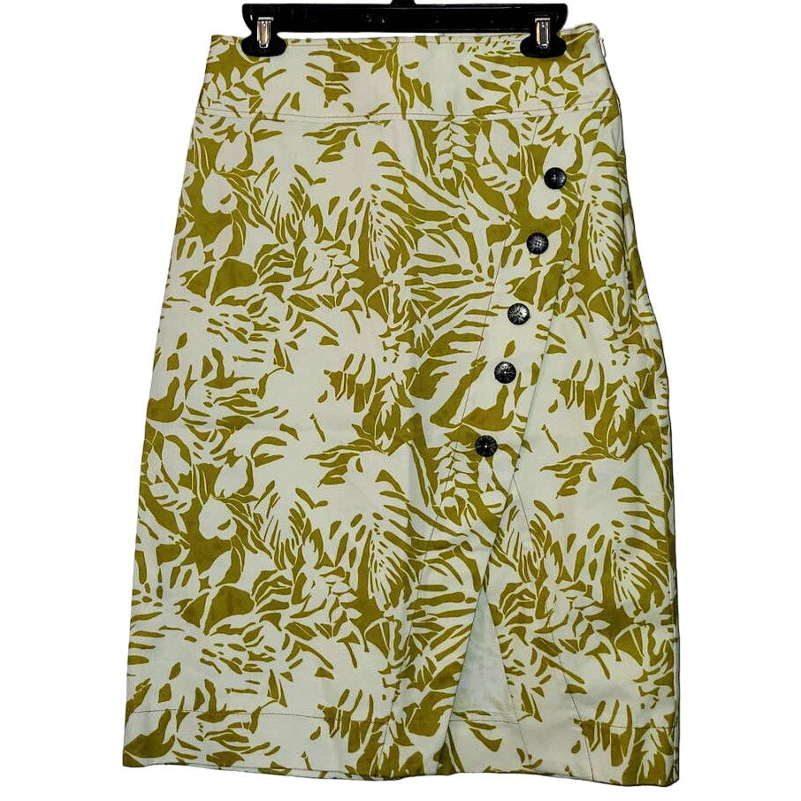 Anthropologie Botanical Palm Wrap Style Mini Skirt SIZE 6 Green Anthropologie