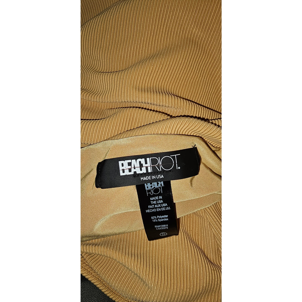 Free People BEACH RIOT Ribbed Celine One Piece SMALL Gold Free People