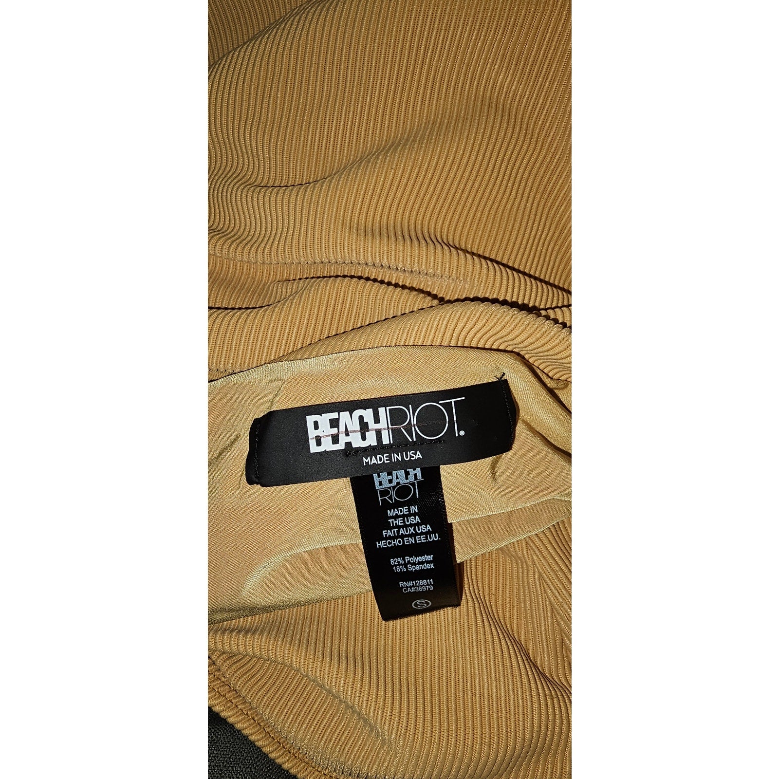 Free People BEACH RIOT Ribbed Celine One Piece SMALL Gold Free People