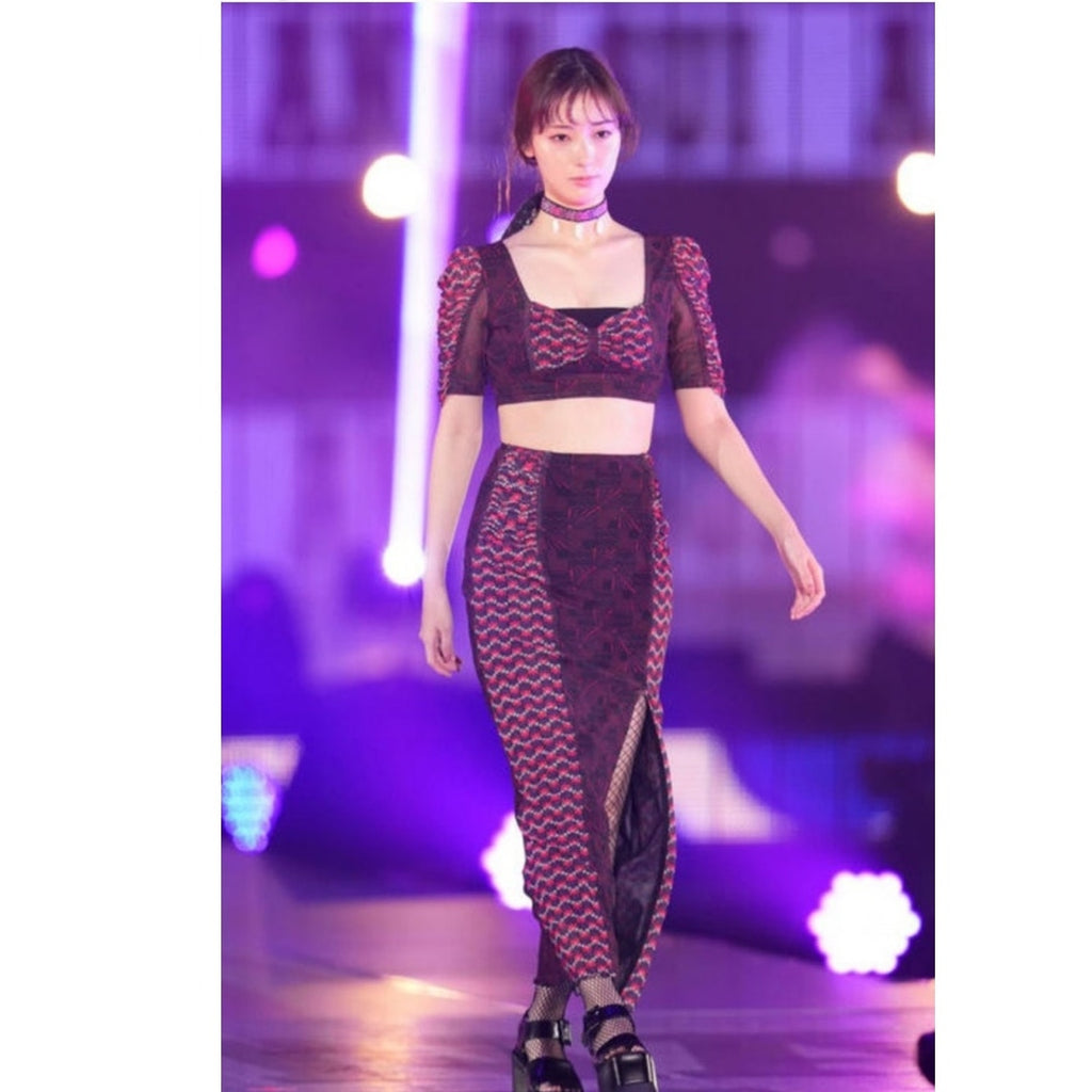 New FREE PEOPLE Anna Sui Sunburst And Tulips Set  $689 MEDIUM Red Motif RUNWAY