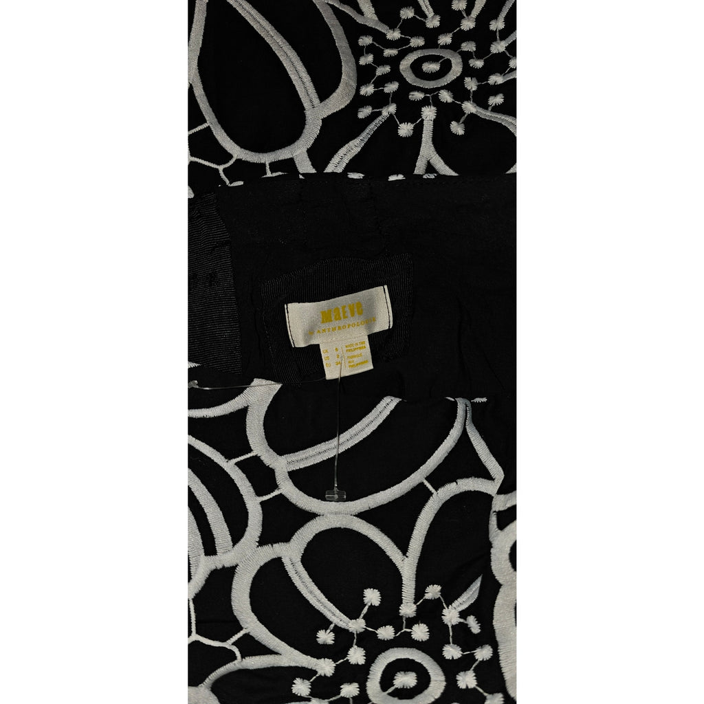 Anthropologie Maeve Floral Cutwork Midi Skirt