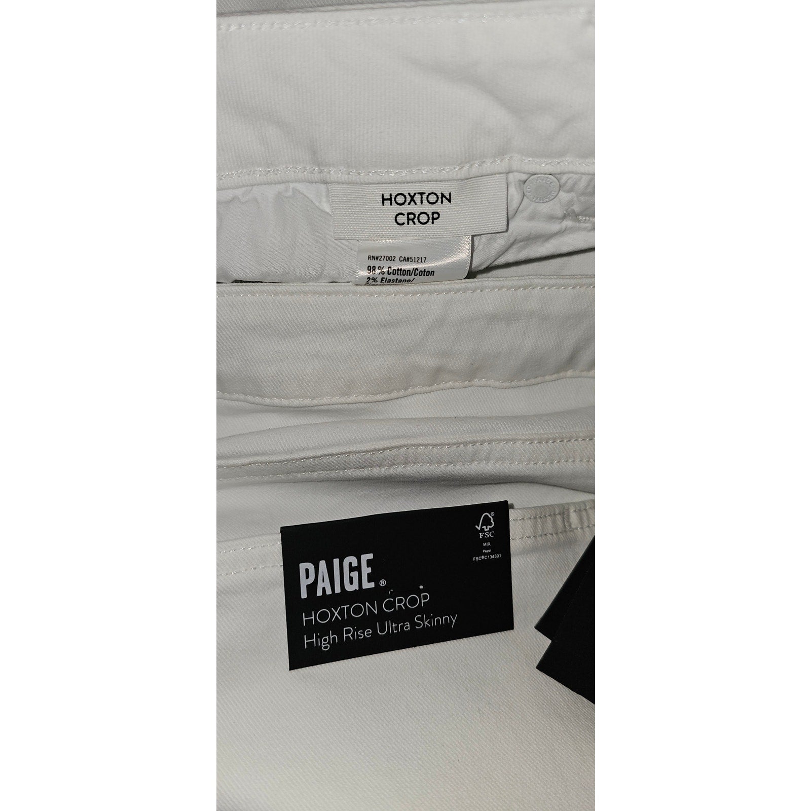 Anthropologie PAIGE Hoxton High-rise Skinny Jeans $198 PLUS 26W Crisp White