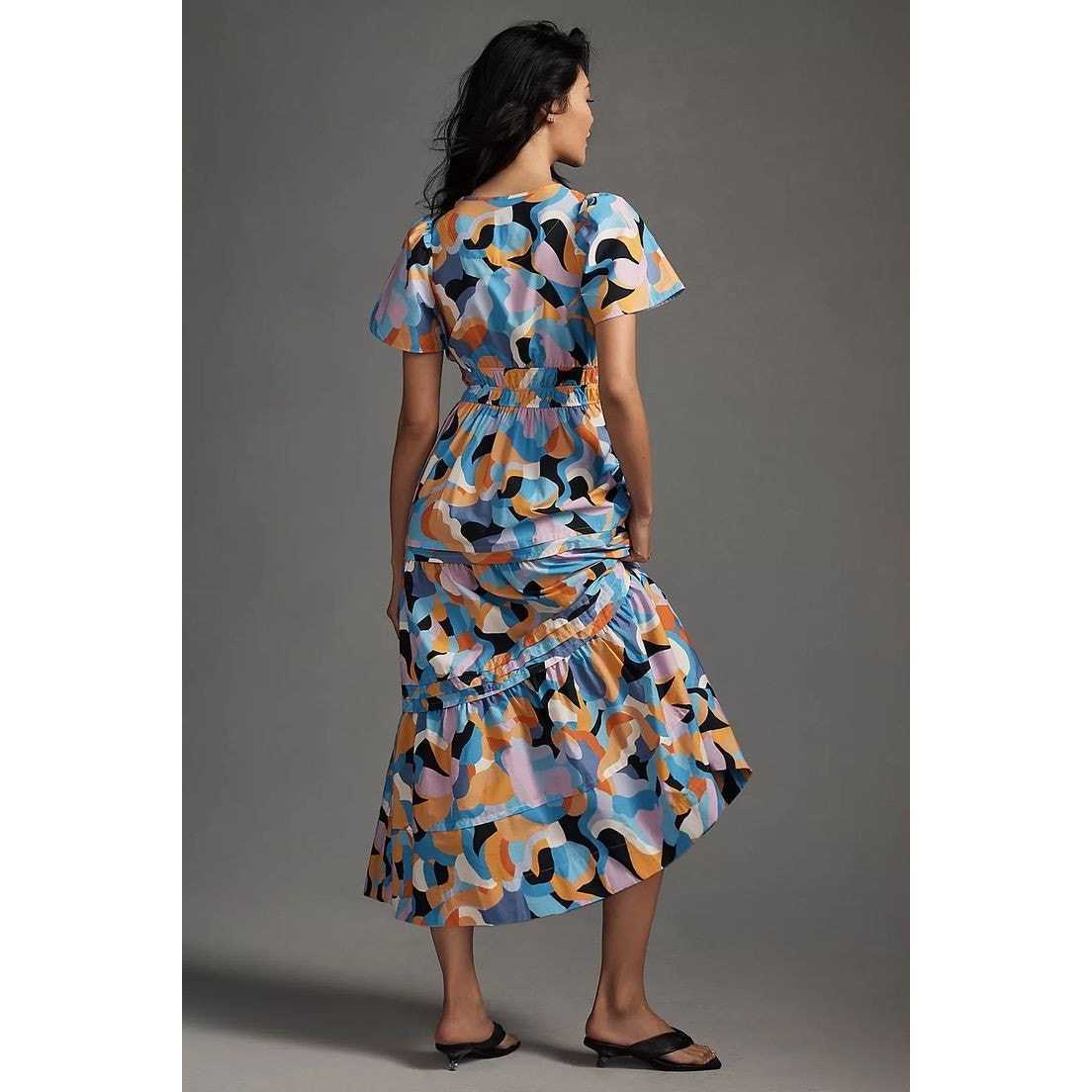 Anthropologie The Somerset Maxi Dress $168 XXS Orange Abstract