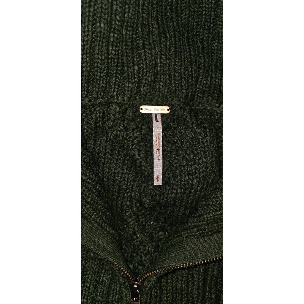 Free People Driftwood Cable Polo Sweater