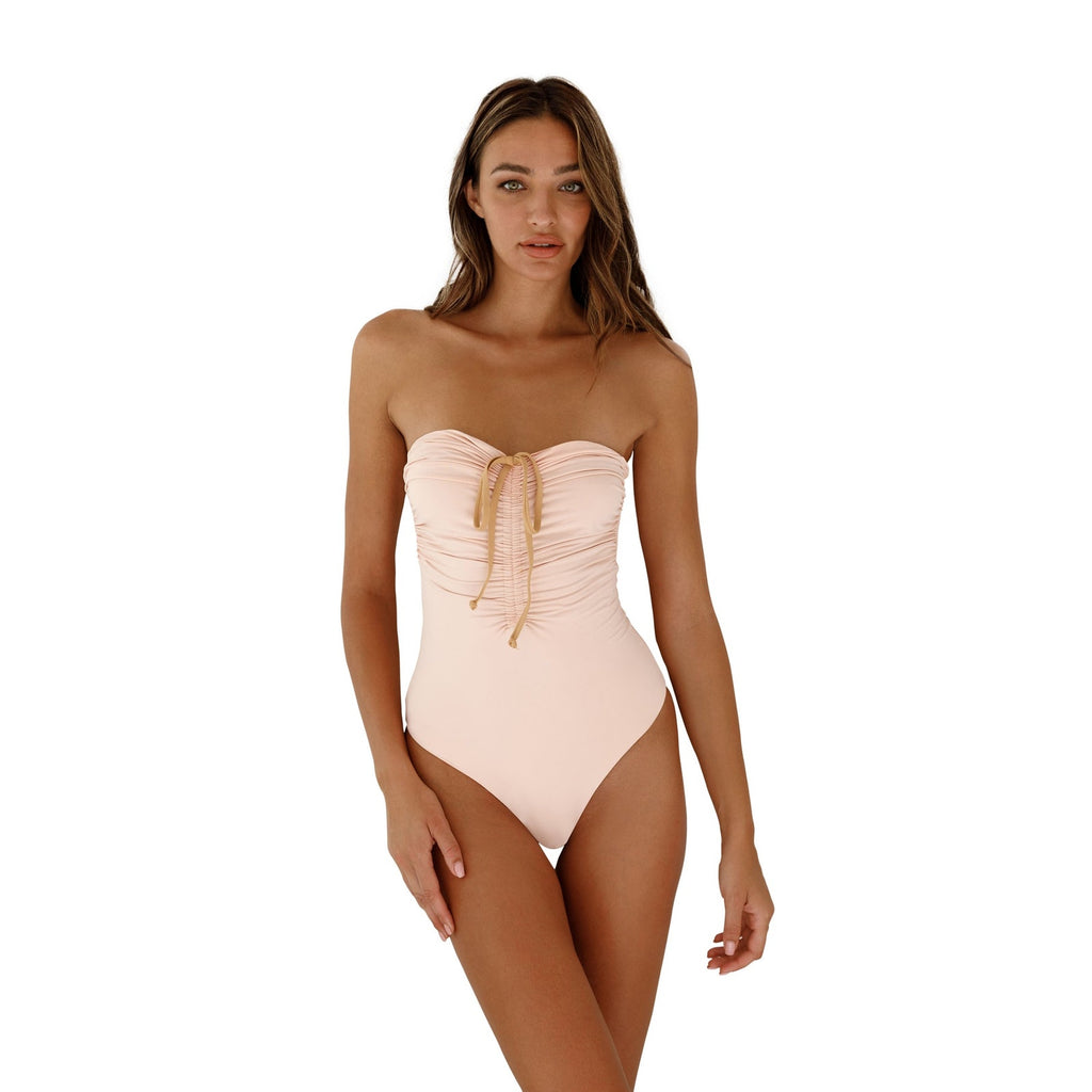 New Free People KYRA Reversible ONE PIECE Swimsuit by KYA Sand Peach $167 S