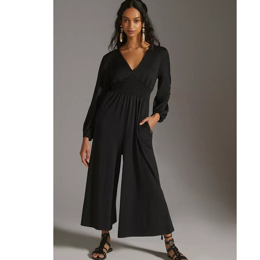 Anthropologie Hutch V-Neck Wide-Leg  Jumpsuit
