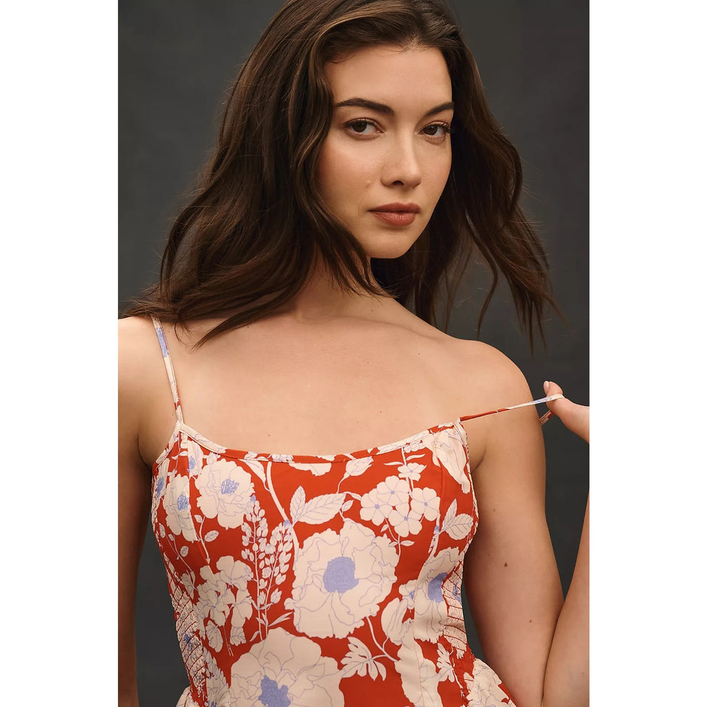 Anthropologie Maeve Sleeveless Square-Neck Drop-Waist Midi Dress MEDIUM Anthropologie