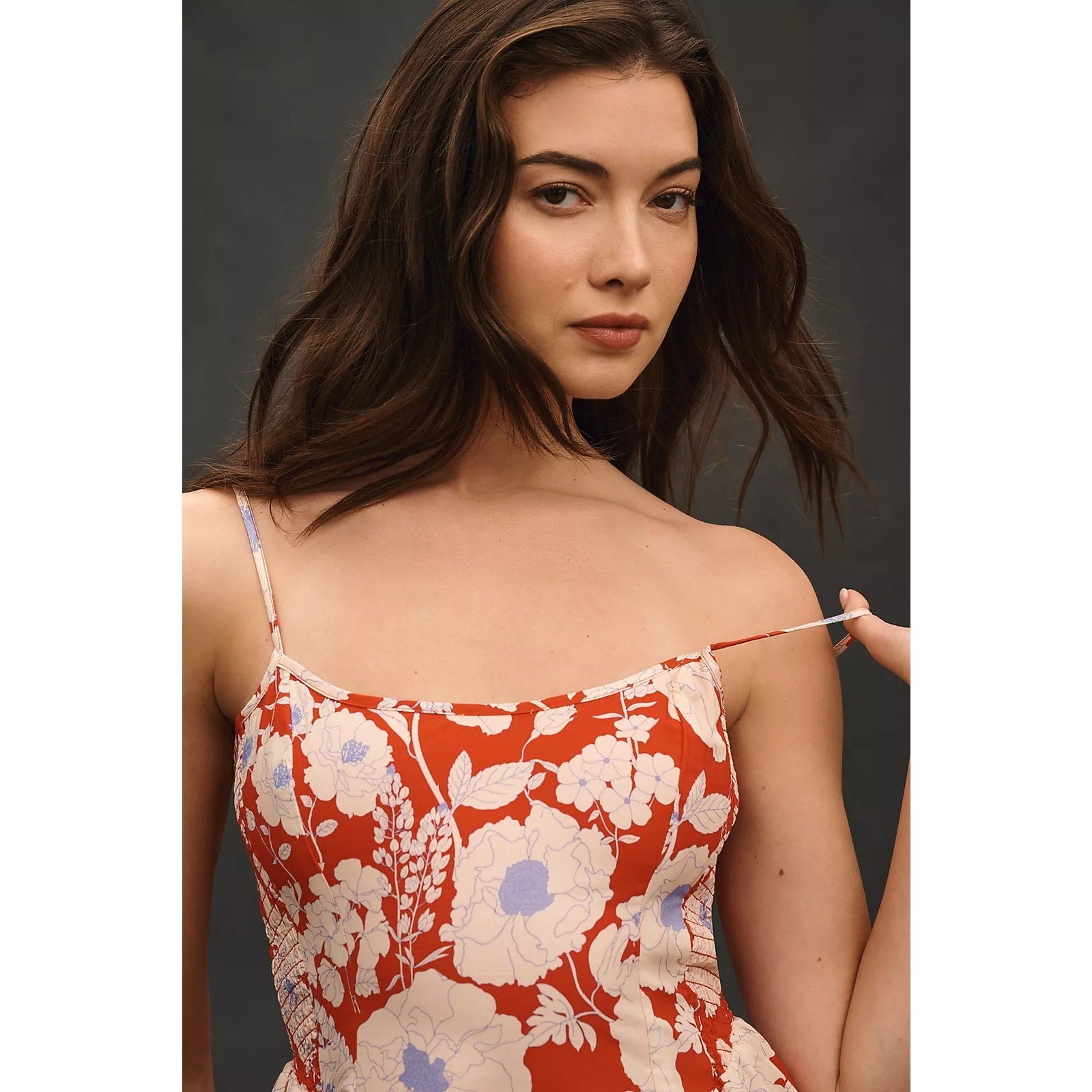 Anthropologie Maeve Sleeveless Square-Neck Drop-Waist Midi Dress MEDIUM Anthropologie