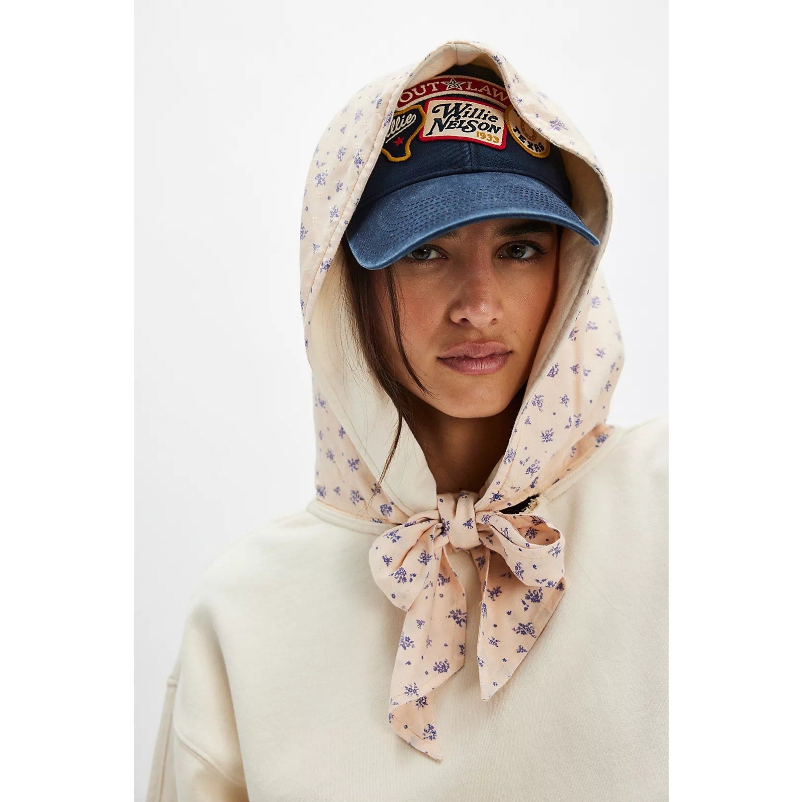 Free People Headscarf Hoodie $128 SMALL Buttercup Combo
