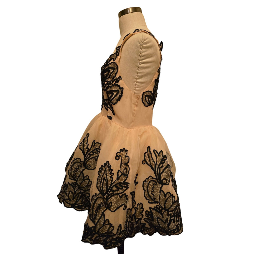 New Anthropologie Maeve Sleeveless V-Neck Lace Fit & Flare Mini Dress $298 SZ 14