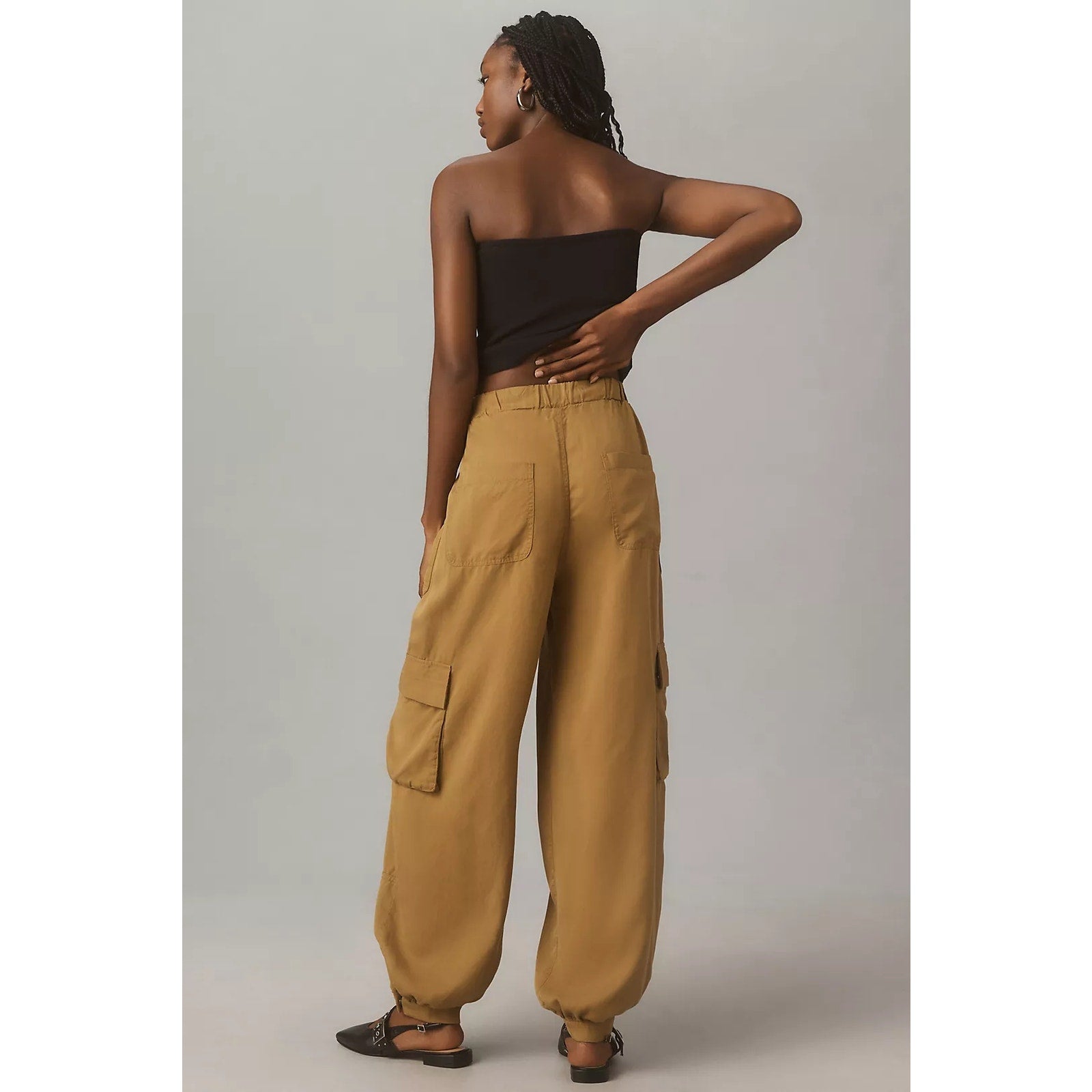 New ANTHROPOLOGIE MOTHER The Curbside Cargo Quickie Cinch Pants S Bronze Mist