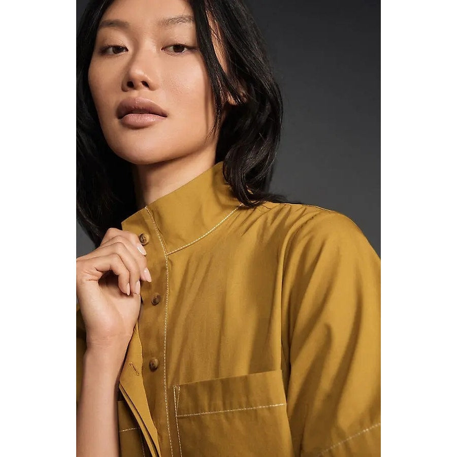 Anthropologie The Jeannie Short-Sleeve A-Line Mini Dress by Maeve $148 XL