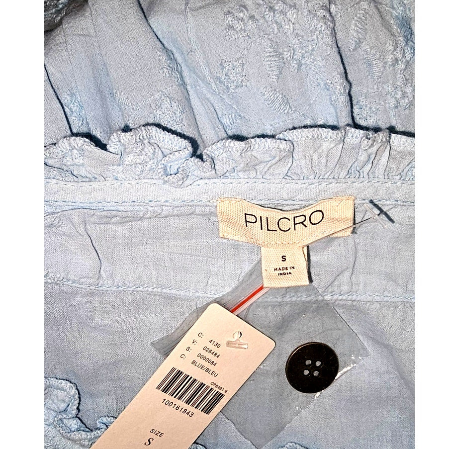 Anthropologie Pilcro Sleeveless Square-Neck Swing Mini Dress SMALL Blue Anthropologie