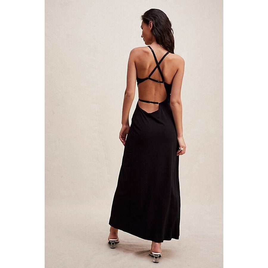 New FREE PEOPLE Bec + Bridge Zadie Wrap Maxi Dress $330 US SIZE 10 Black Cutout