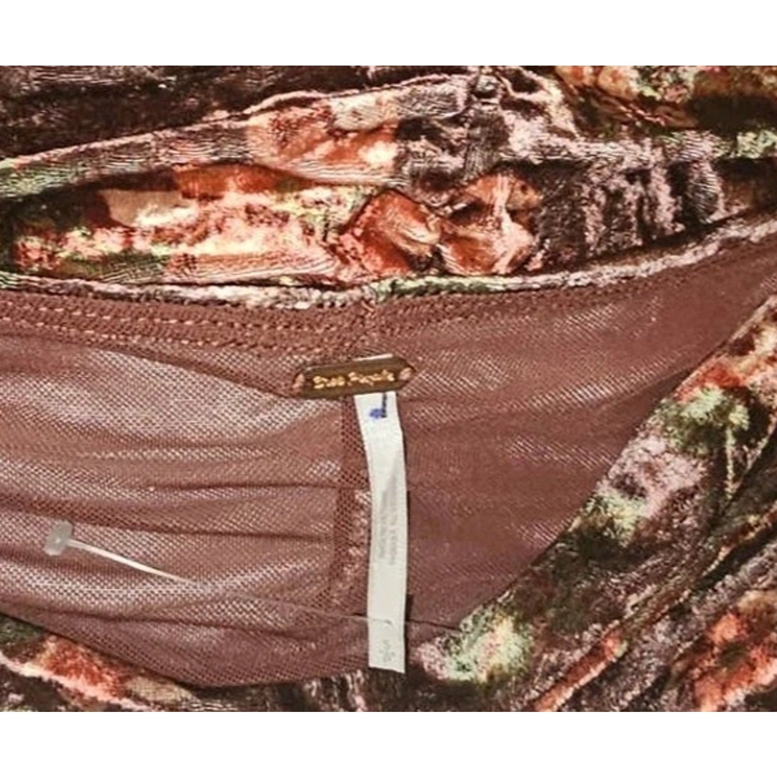 New Free People Reina Off-The-Shoulder Ruched Floral Velvet Top $88 SMALL Wine
