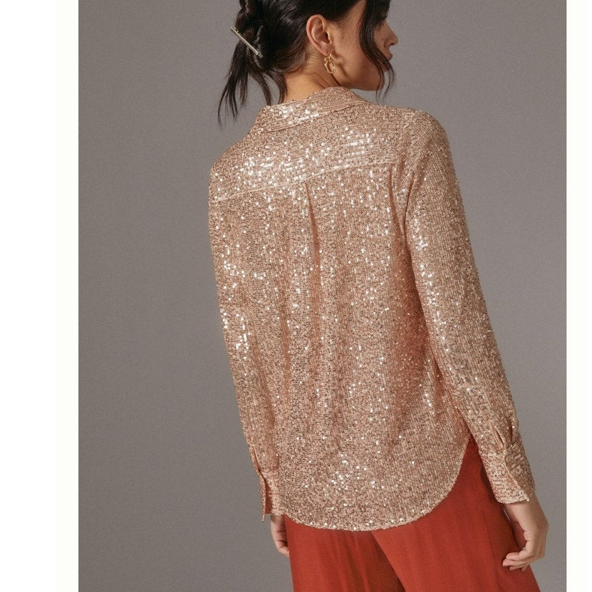 Anthropologie Sunday in Brooklyn Sequin Buttondown
