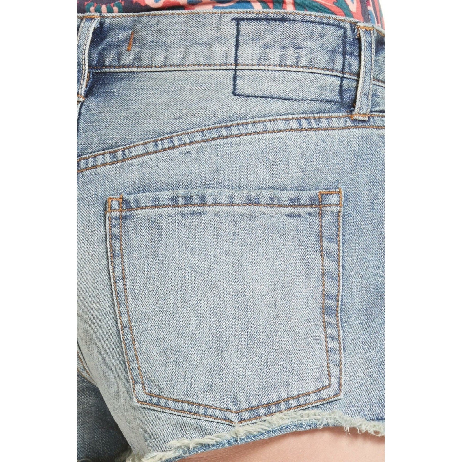 New Free People WTF Women's Blue Stilt Cutoff Denim Shorts Size 24