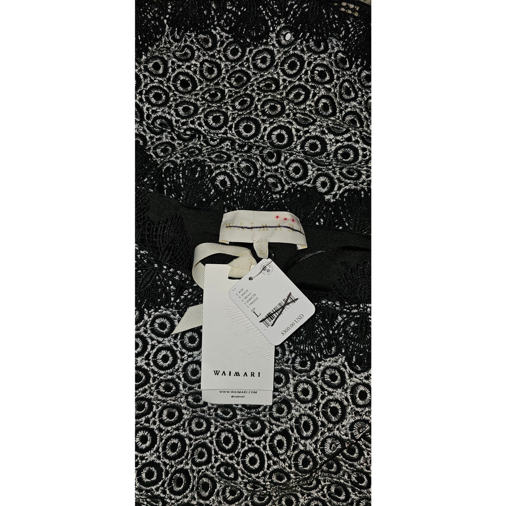 New FREE PEOPLE Alma Dress by Waimari $360 LARGE Black ONE SHOULDER