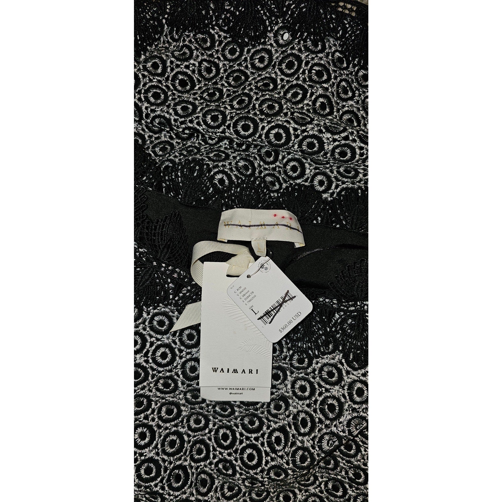 New FREE PEOPLE Alma Dress by Waimari $360 LARGE Black ONE SHOULDER